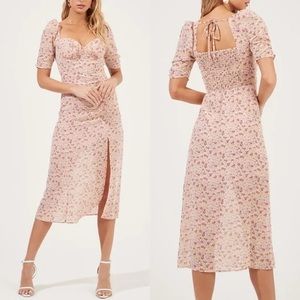 ASTR THE LABEL Floral Milkmaid Midi Dress -size XL